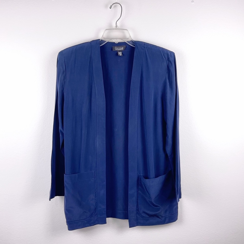 Women's Open-Front Navy Blue Lightweight Cardigan